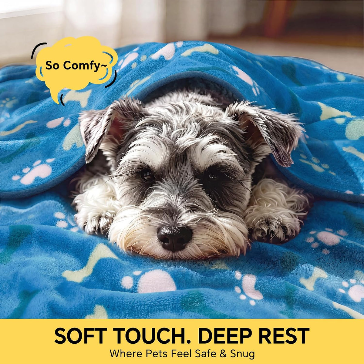 3 Pack Cute Dog Blankets Soft Fleece for Small Puppy Cat,23"x16"