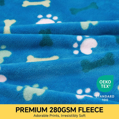 3 Pack Cute Dog Blankets Soft Fleece for Small Puppy Cat,23"x16"