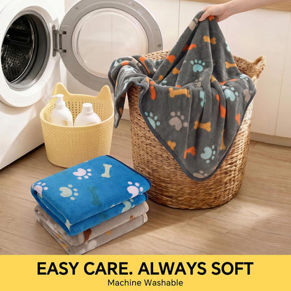 3 Pack Cute Dog Blankets Soft Fleece for Small Puppy Cat,23"x16"
