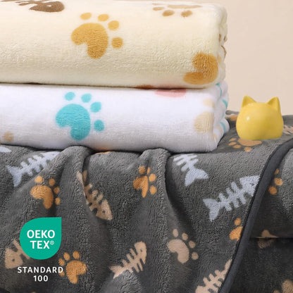 3 Pack Cute Dog Blankets Soft Fleece for Small Puppy Cat,23"x16"
