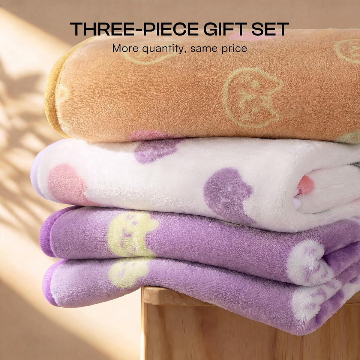 3 Pack Cute Dog Blankets Soft Fleece for Small Puppy Cat,23"x16"
