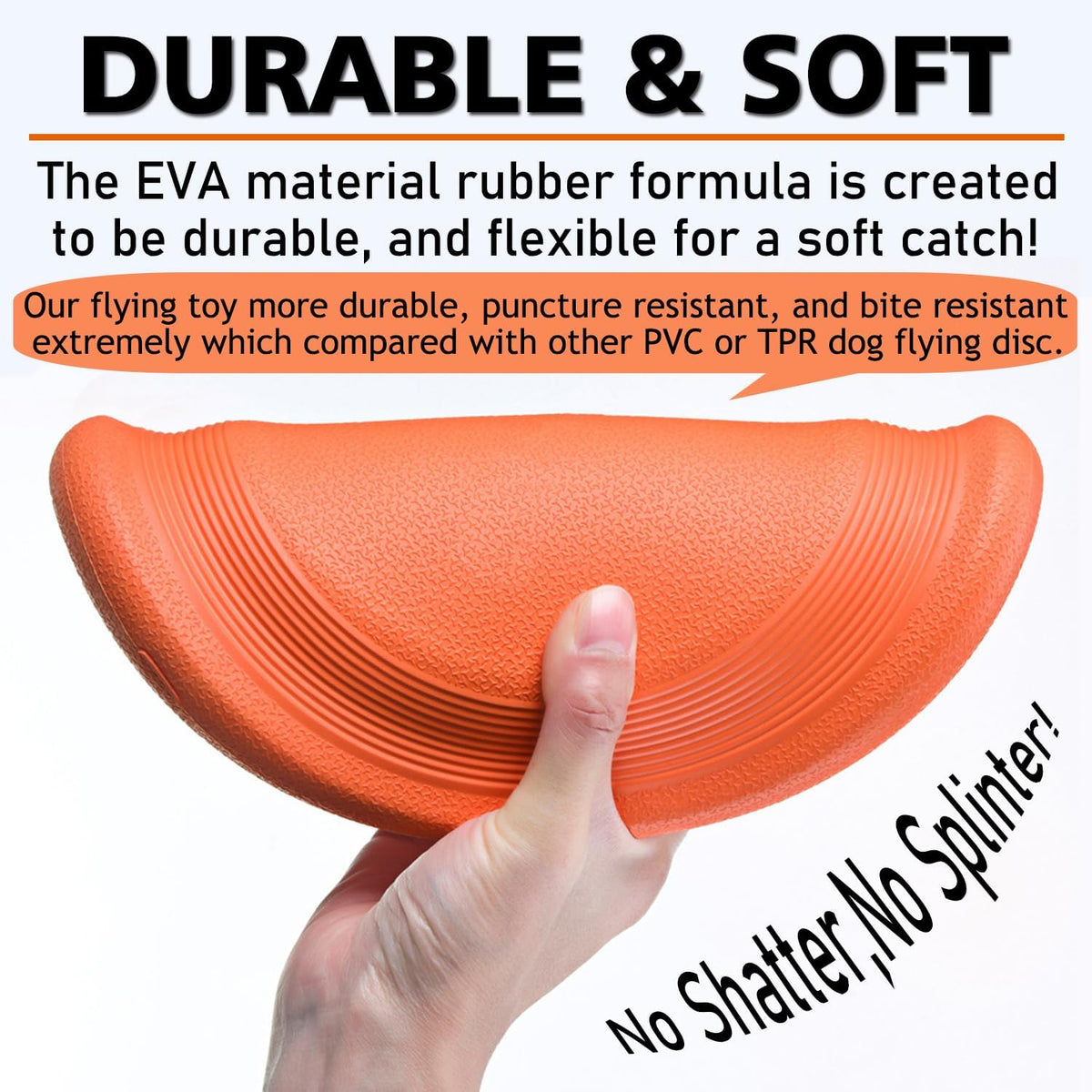Dog Flying Disc (2 Pack) - Durable Rubber Flying Disc Dog Toy - 9.25" Indestructible Rubber Dog Fetch Toy - Puncture Resistant & Bite Resistant Extremely - for Medium Large Dogs