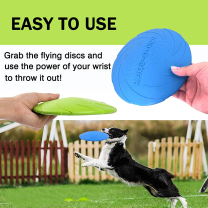 Dog Flying Disc (2 Pack) - Durable Rubber Flying Disc Dog Toy - 9.25" Indestructible Rubber Dog Fetch Toy - Puncture Resistant & Bite Resistant Extremely - for Medium Large Dogs