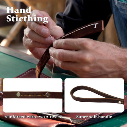 Leather Dog Leash 4ft, Heavy Duty Training Leash for Large Medium Dogs