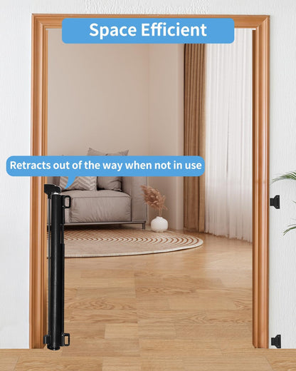 33" H Retractable Baby&Dog Gate, Fits up to 55" W, Hardware Mounted