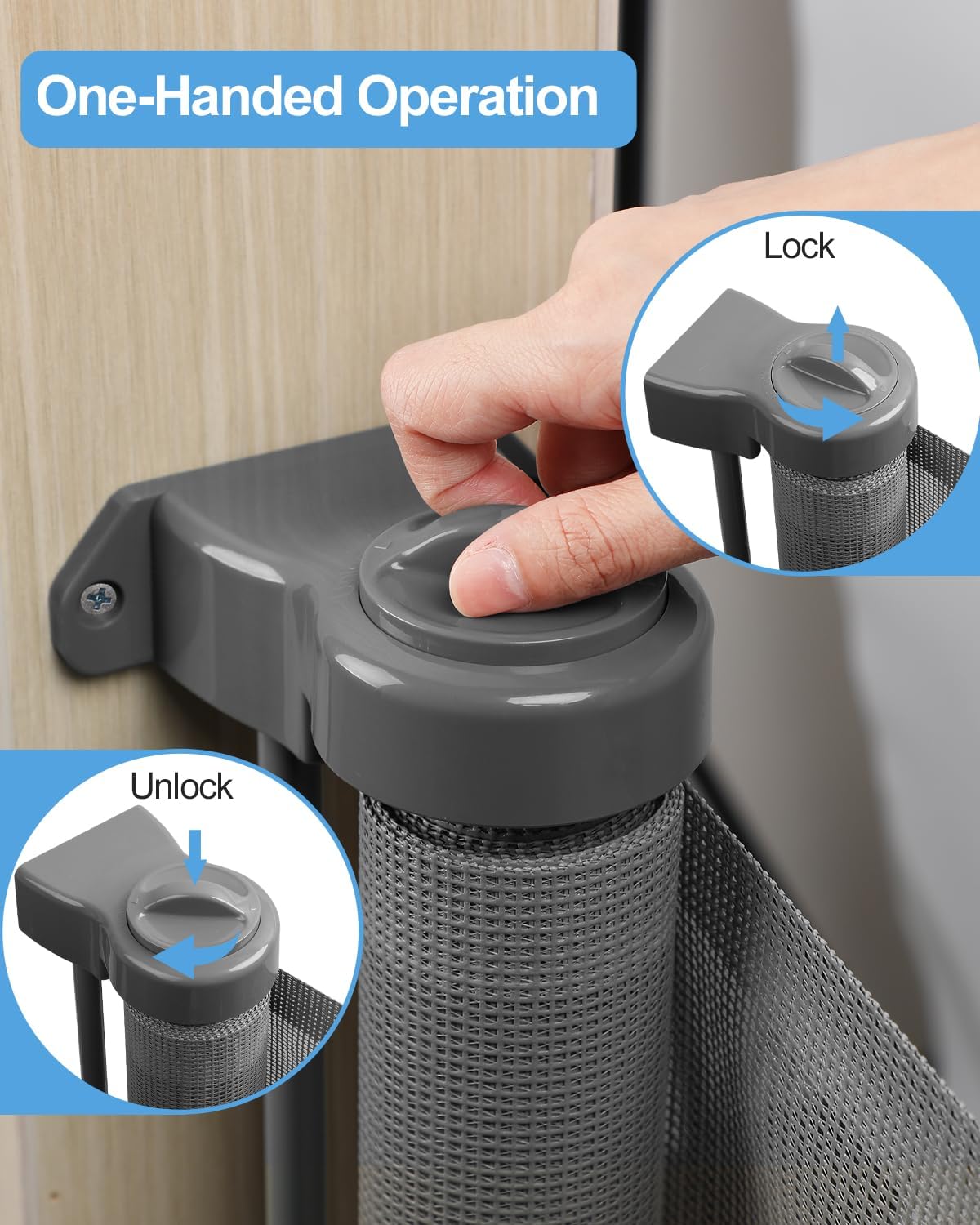 33" H Retractable Baby&Dog Gate, Fits up to 55" W, Hardware Mounted