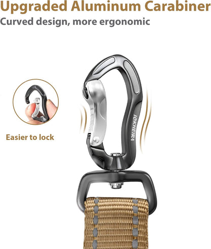 Dog Seatbelt, Updated Adjustable Harness Reflective Bungee Dog Car Seat Belt with Aviation Aluminum Alloy Rotatable Carabiner, Hook & Buckle