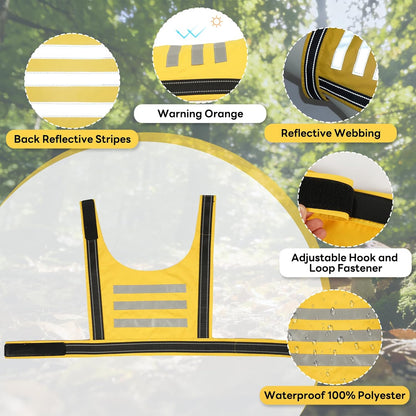 Dog Reflective Vest, High Visibility Safety Vest for Small Medium Large Dogs, Easy-On Adjustable Reflective Jacket for Outdoor Hunting Night Walking Jogging, Bright Yellow