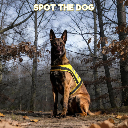 Dog Reflective Vest, High Visibility Safety Vest for Small Medium Large Dogs, Easy-On Adjustable Reflective Jacket for Outdoor Hunting Night Walking Jogging, Bright Yellow