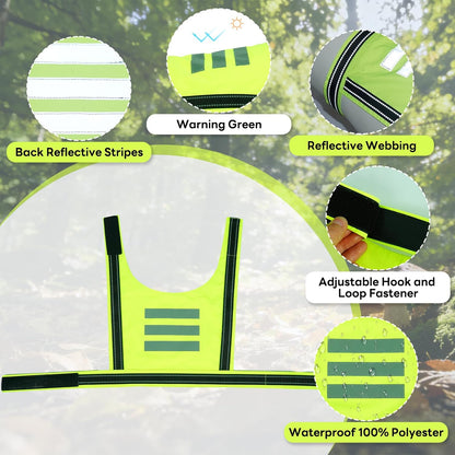Dog Reflective Vest, High Visibility Safety Vest for Small Medium Large Dogs, Easy-On Adjustable Reflective Jacket for Outdoor Hunting Night Walking Jogging, Bright Yellow