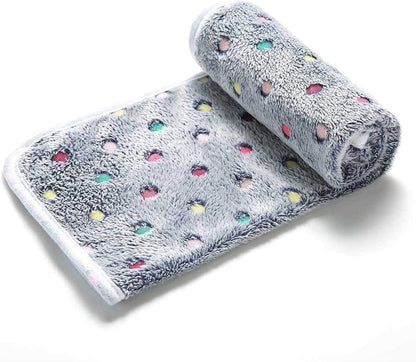 1 Pack 3 Blankets Super Soft Cute Dot Pattern Pet Blanket Flannel Throw for Dog Puppy Cat Beige/Brown/Pink Small