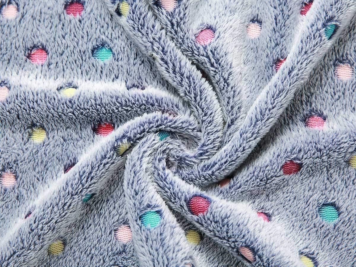 1 Pack 3 Blankets Super Soft Cute Dot Pattern Pet Blanket Flannel Throw for Dog Puppy Cat Beige/Brown/Pink Small