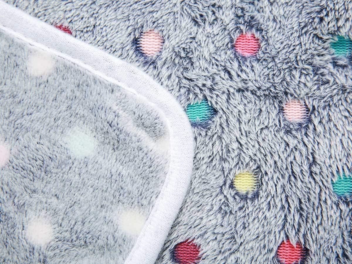 1 Pack 3 Blankets Super Soft Cute Dot Pattern Pet Blanket Flannel Throw for Dog Puppy Cat Beige/Brown/Pink Small