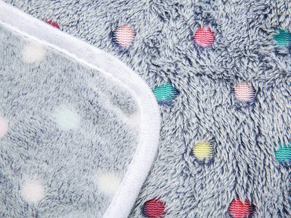 1 Pack 3 Blankets Super Soft Cute Dot Pattern Pet Blanket Flannel Throw for Dog Puppy Cat Beige/Brown/Pink Small