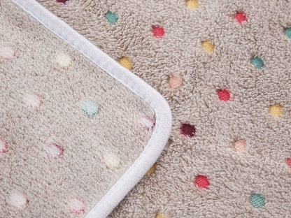 1 Pack 3 Blankets Super Soft Cute Dot Pattern Pet Blanket Flannel Throw for Dog Puppy Cat Beige/Brown/Pink Small