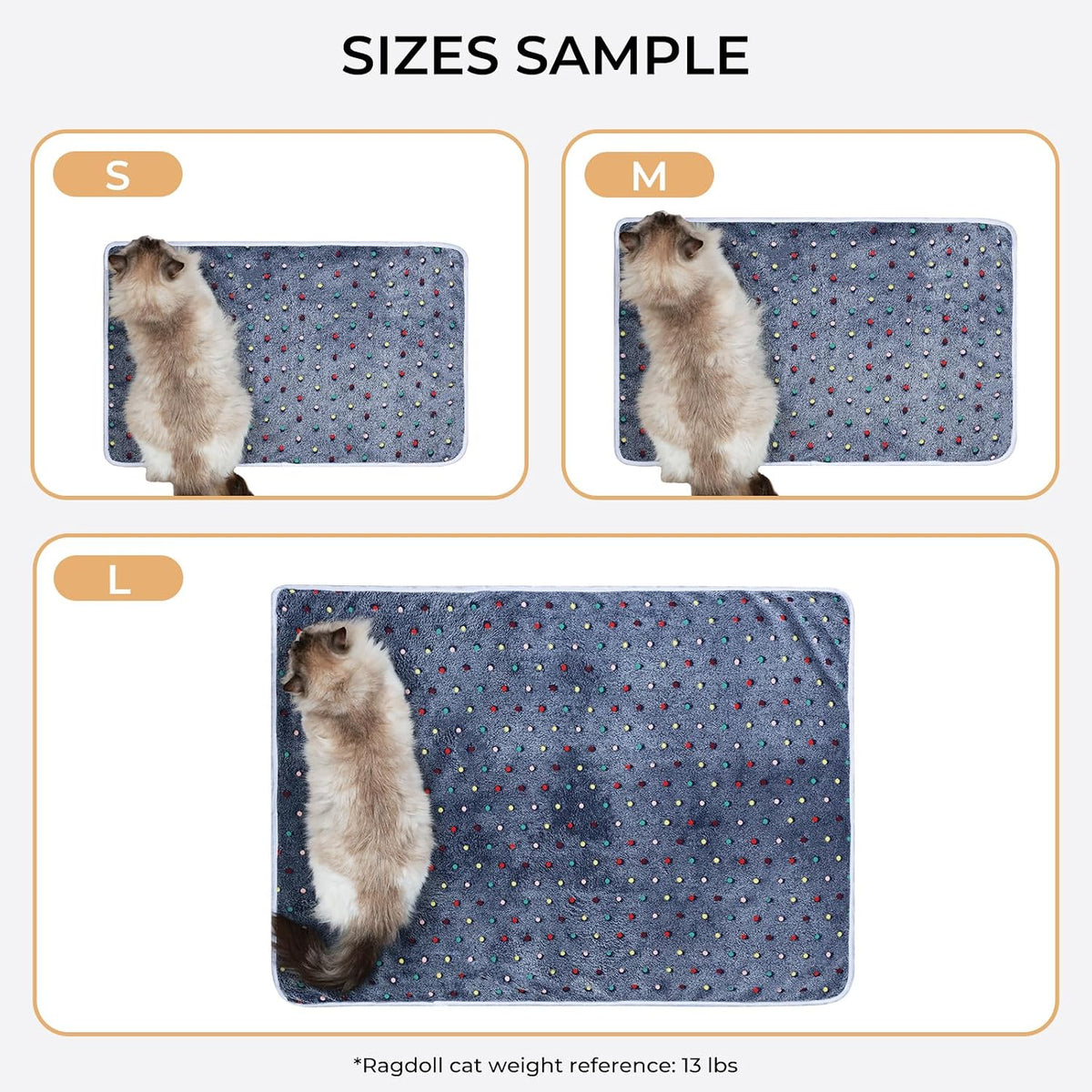1 Pack 3 Blankets Super Soft Cute Dot Pattern Pet Blanket Flannel Throw for Dog Puppy Cat Beige/Brown/Pink Small