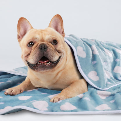 1 Pack 3 Blankets Super Soft Cute Dot Pattern Pet Blanket Flannel Throw for Dog Puppy Cat Beige/Brown/Pink Small