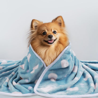 1 Pack 3 Blankets Super Soft Cute Dot Pattern Pet Blanket Flannel Throw for Dog Puppy Cat Beige/Brown/Pink Small