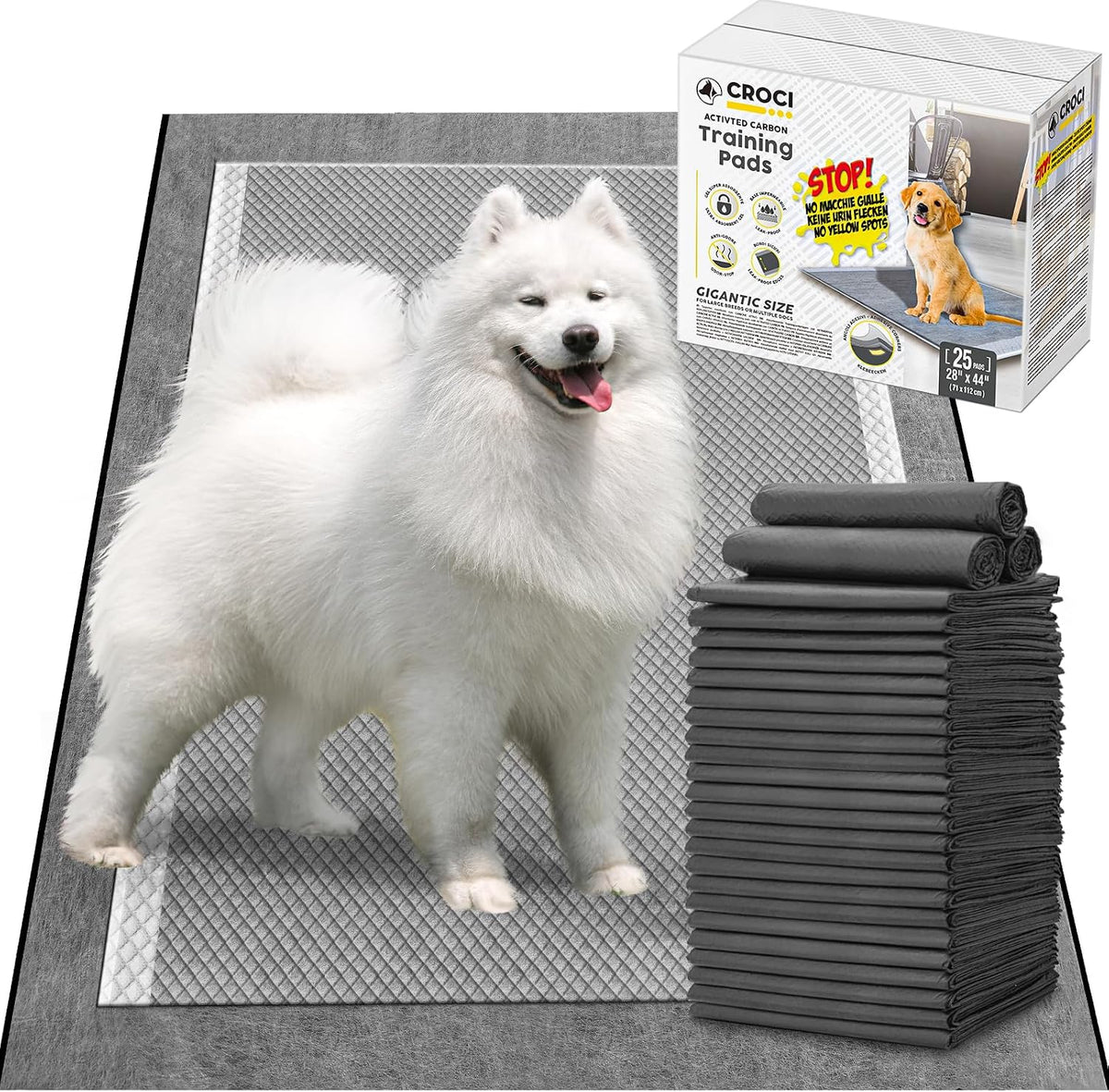 Charcoal Pee Pads for Dogs Odor Control Leak Proof 23x24in