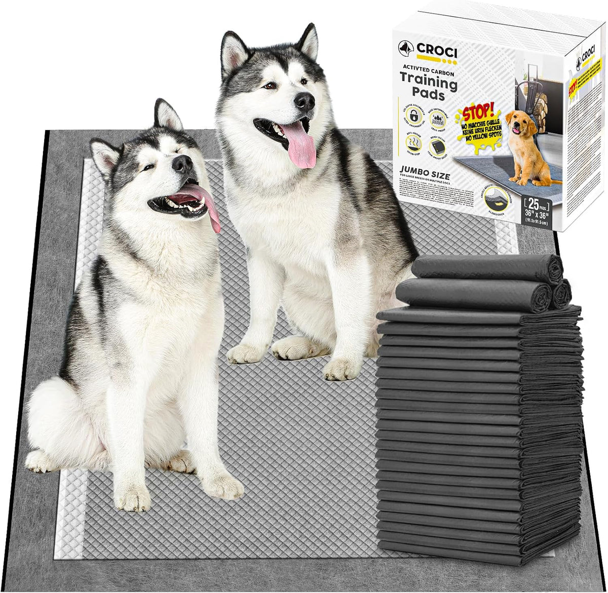 Charcoal Pee Pads for Dogs Odor Control Leak Proof 23x24in