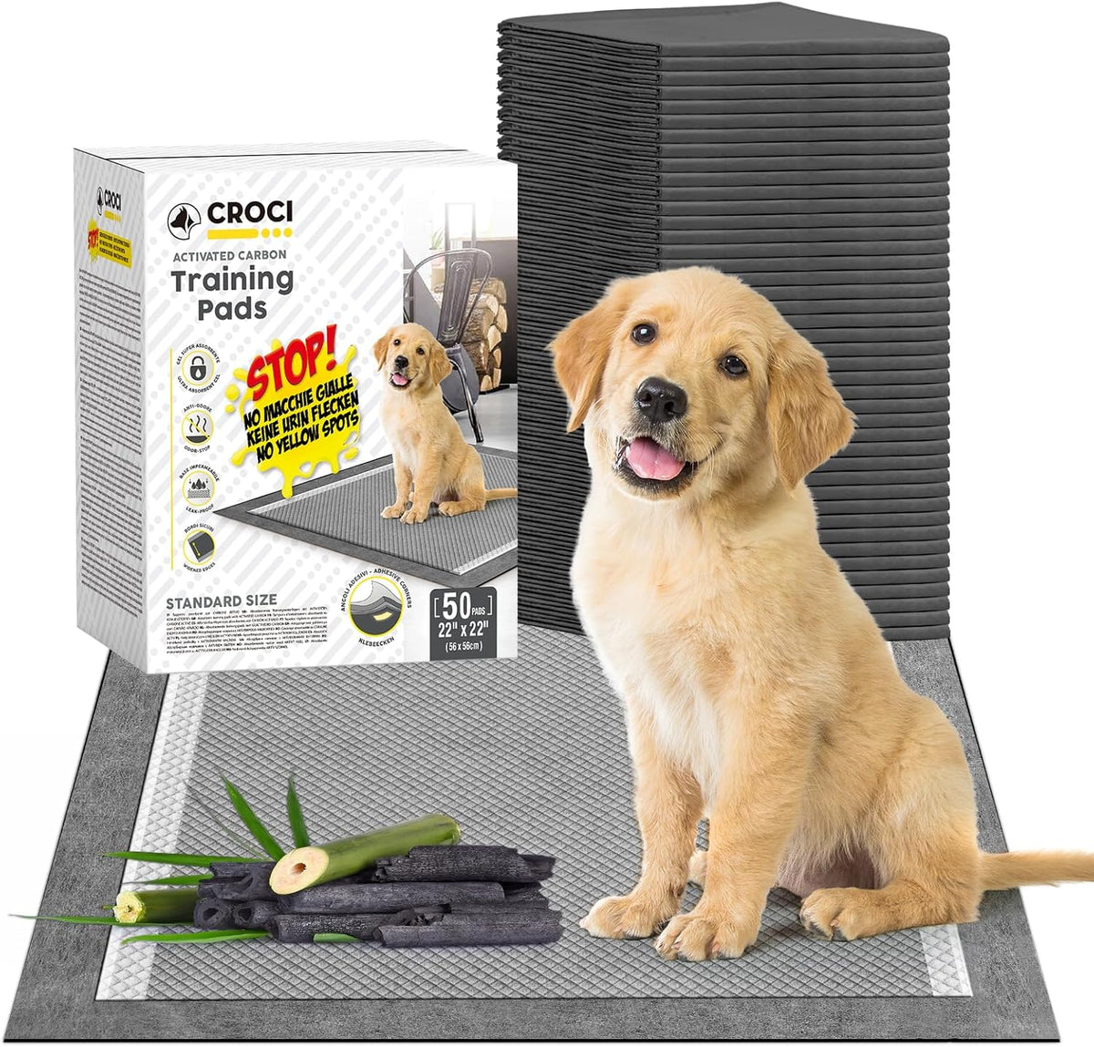 Charcoal Pee Pads for Dogs Odor Control Leak Proof 23x24in