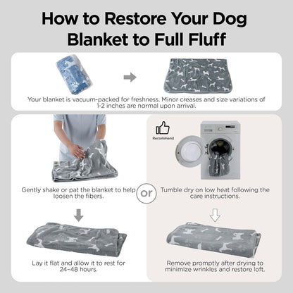Dog Blanket for Small Dogs Puppy, Flannel Fleece, 3-Pack 23x16