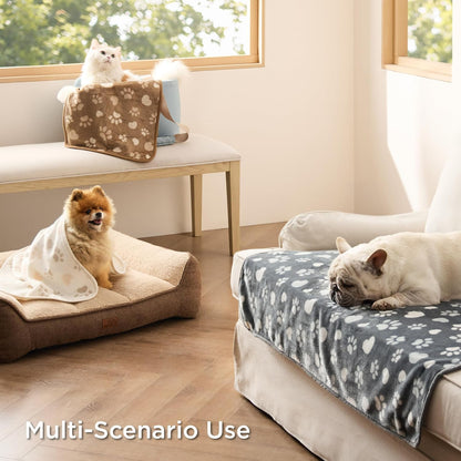 Dog Blanket for Small Dogs Puppy, Flannel Fleece, 3-Pack 23x16