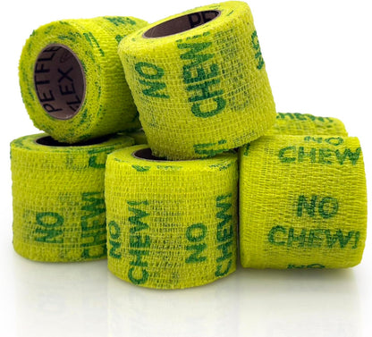 PetFlex No Chew – Flexible Self-Adhering Elastic Bandage for Wound Care – First Aid Wrap for Small Animals Like Dogs, Cats, and Other Pets - 2 inch, 2 Rolls