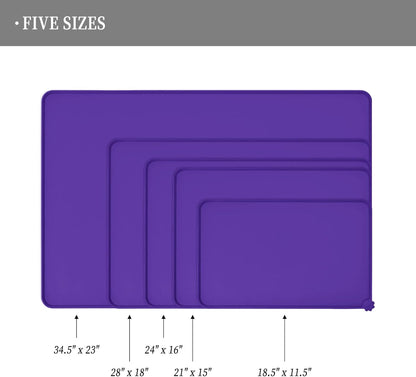 Reopet Waterproof Pet Feeding Mat, Non-Slip Silicone Placemats for Dog Cat Food and Water Bowl, High Raised Edges to Prevent Spills and Protect Floors
