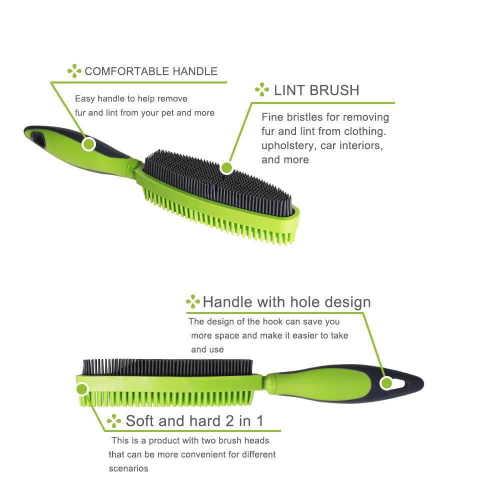 Rubber Pet Hair Removal Brush for Couch Clothes Dog Cat Pet Hair Carpet, Also Used as Dog Cat Bath Brush with Massage Effect