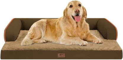 Large Dog Bed Orthopedic Washable - Beds Bolster - Medium XL XLarge Big Dogs - Memory Foam Couch Sofa - Waterproof with Removable Cover