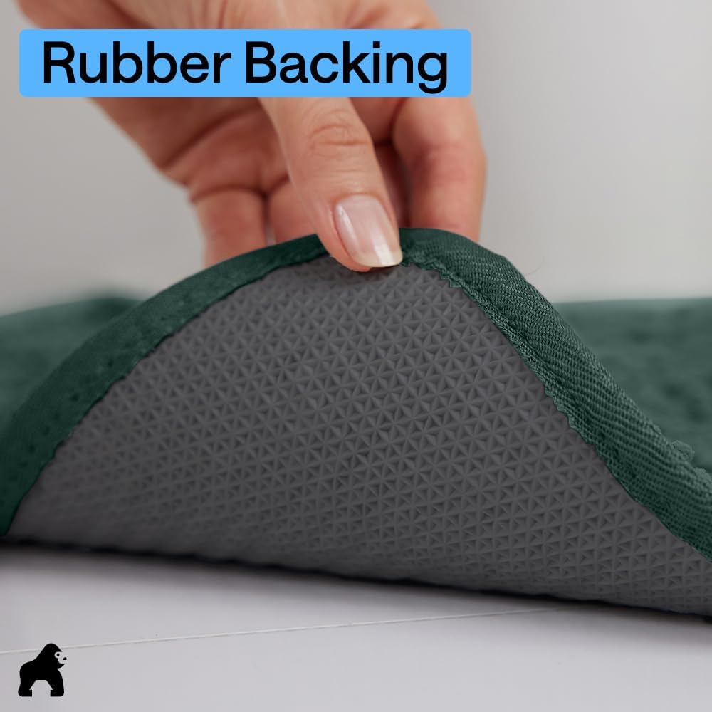 GORILLA GRIP SoakSTOPPER Dog Door Mat, 30x20 Machine Washable Rug Absorbent Doormat Captures Moisture Mud Dirt, Quick Dry Soft Chenille Entryway Rugs Indoor Entrance Mats for Dog Paws, Paw Grey