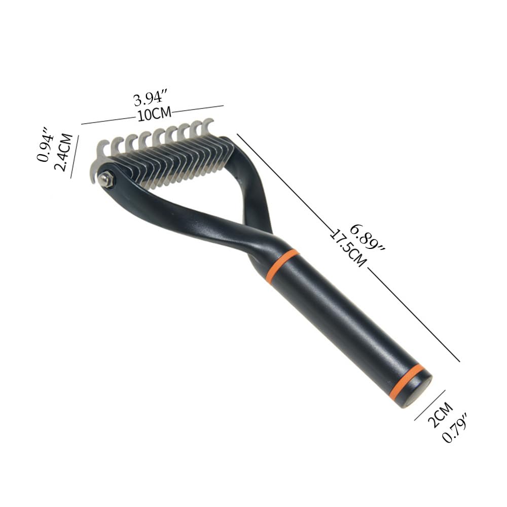 2-in-1 Metal Double Sided Shedding & Detangling Comb for Cats and Dogs Undercoat & Matted Fur Tool - Pet Grooming Brush(Blue)