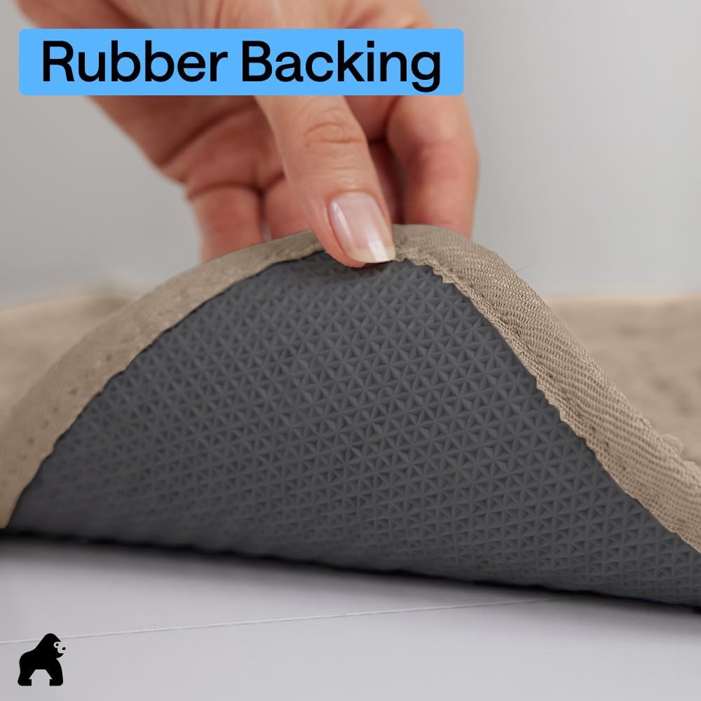 GORILLA GRIP SoakSTOPPER Dog Door Mat, 30x20 Machine Washable Rug Absorbent Doormat Captures Moisture Mud Dirt, Quick Dry Soft Chenille Entryway Rugs Indoor Entrance Mats for Dog Paws, Paw Grey