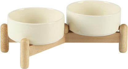 Havniva 8.3inch Ceramic Raised Dog Bowl with Stand, Elevated Dog Bowls for Large Breed Dog Food and Water Bowl Non-Slip Dog Dish Large Capacity Feeding Pet Water Bowl