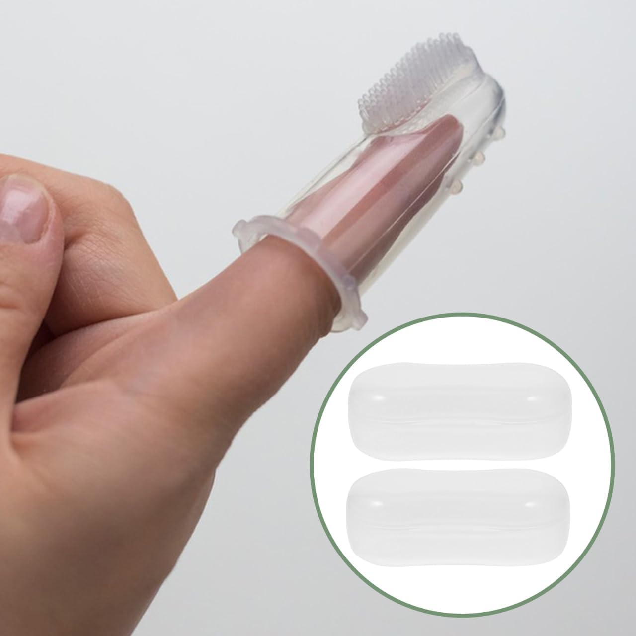 Hemobllo 20-Pack Dog Finger Toothbrush Storage Box Portable Transparent Travel Case for Puppy and Pet Oral Care Compact Dustproof Organizer 2.75X1.33X1.10In