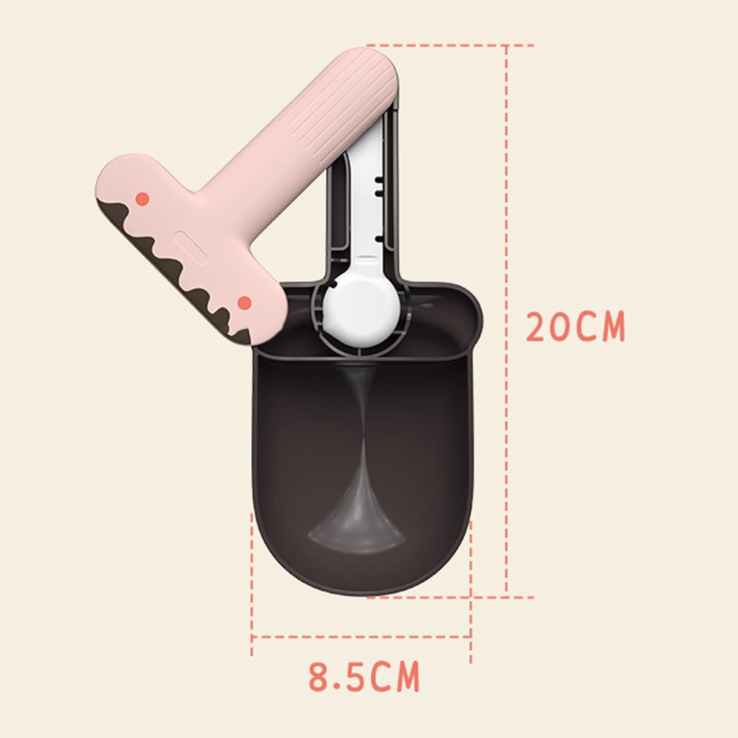 Pet Food Spoon, Cute Ice Cream Shape Dog Food Scoop with Sealing Clip Pet Food Can Spoon Food Grade ABS for Dogs Cats (Green Coffee)