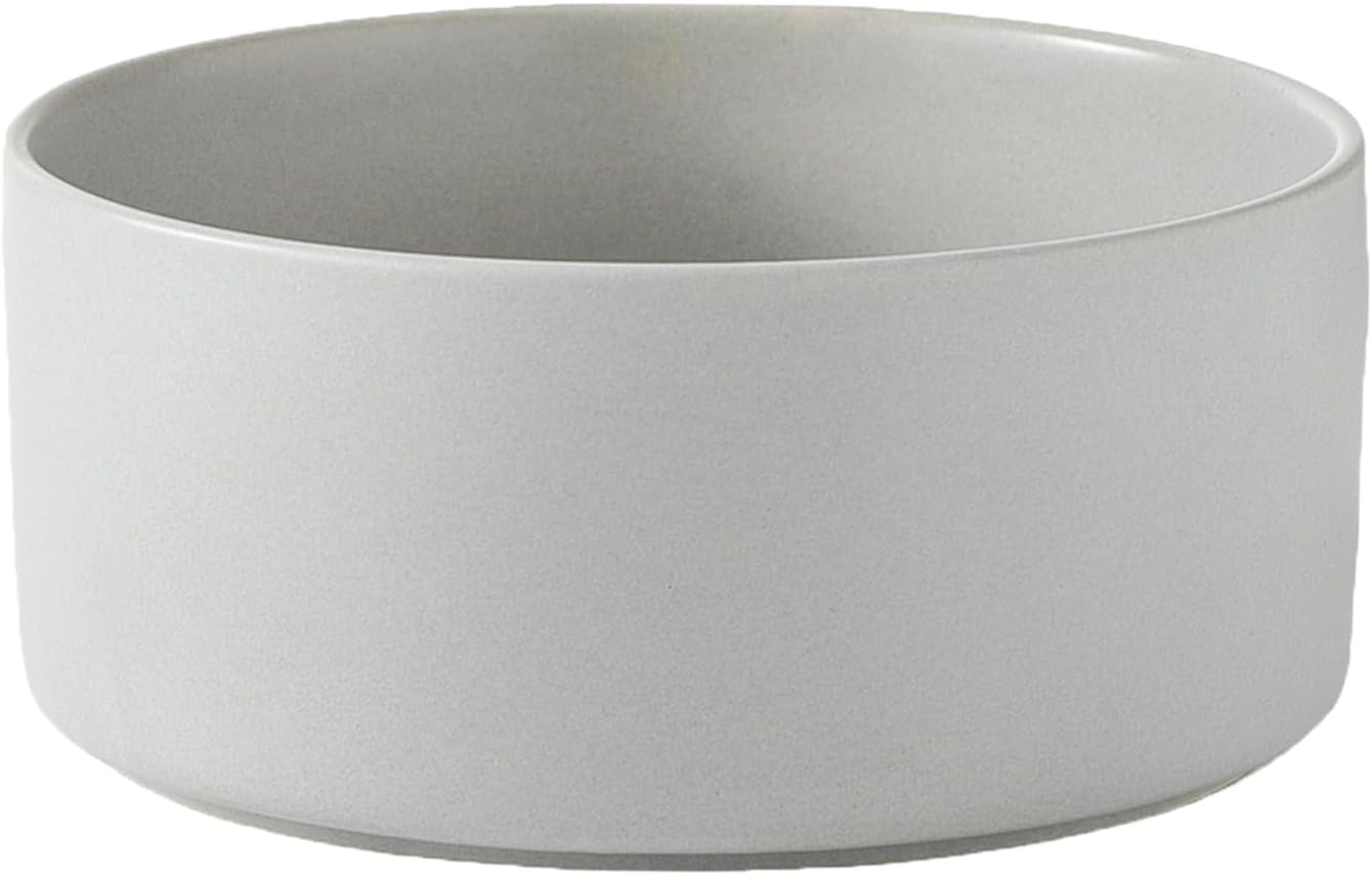 6'' Ceramic Raised Dog Bowl - 30Oz Dog Food & Water Bowl with Elevated Non-Slip Bamboo Stand, Dishwasher & Microwave Safe, Anti Vomiting Heavy Duty Pet Bowl for Small and Medium Dogs, White