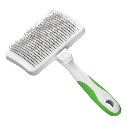 Andis 65705 Stainless-Steel Slicker Brush for Dogs and Cats - Durable and Lightweight Grooming Tool for All Breeds and Fur Lengths, Reduces Shedding and Promotes Hair Growth - Medium, Green