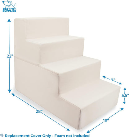 Best Pet Supplies Dog Stairs & Steps - Foam Steps for Small Dogs & Cats, Non-Slip Indoor Balanced Pet Step Support, Dog Ramp, No Assembly, Pale Teal, 3-Step (13.5-inch Height)