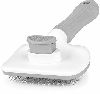 Self-Cleaning Slicker Brush, Dog Cat Bunny Pet Grooming Shedding Brush, Easy to Remove Loose Undercoat, Pet Massaging Tool Suitable for Pets with Long or Short Hair (Black)