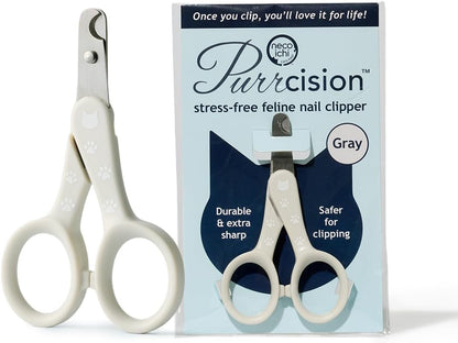 Necoichi Purrcision Feline Nail Clipper | Lever Principle Cat Nail Clipper | Butter-Smooth Cuts | Made in Japan, Seki Swordsmith Craftsman | Stainless Steel Cat Claw Trimmer for Indoor Cats (White)