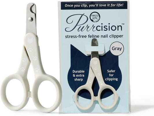 Necoichi Purrcision Feline Nail Clipper | Lever Principle Cat Nail Clipper | Butter-Smooth Cuts | Made in Japan, Seki Swordsmith Craftsman | Stainless Steel Cat Claw Trimmer for Indoor Cats (White)