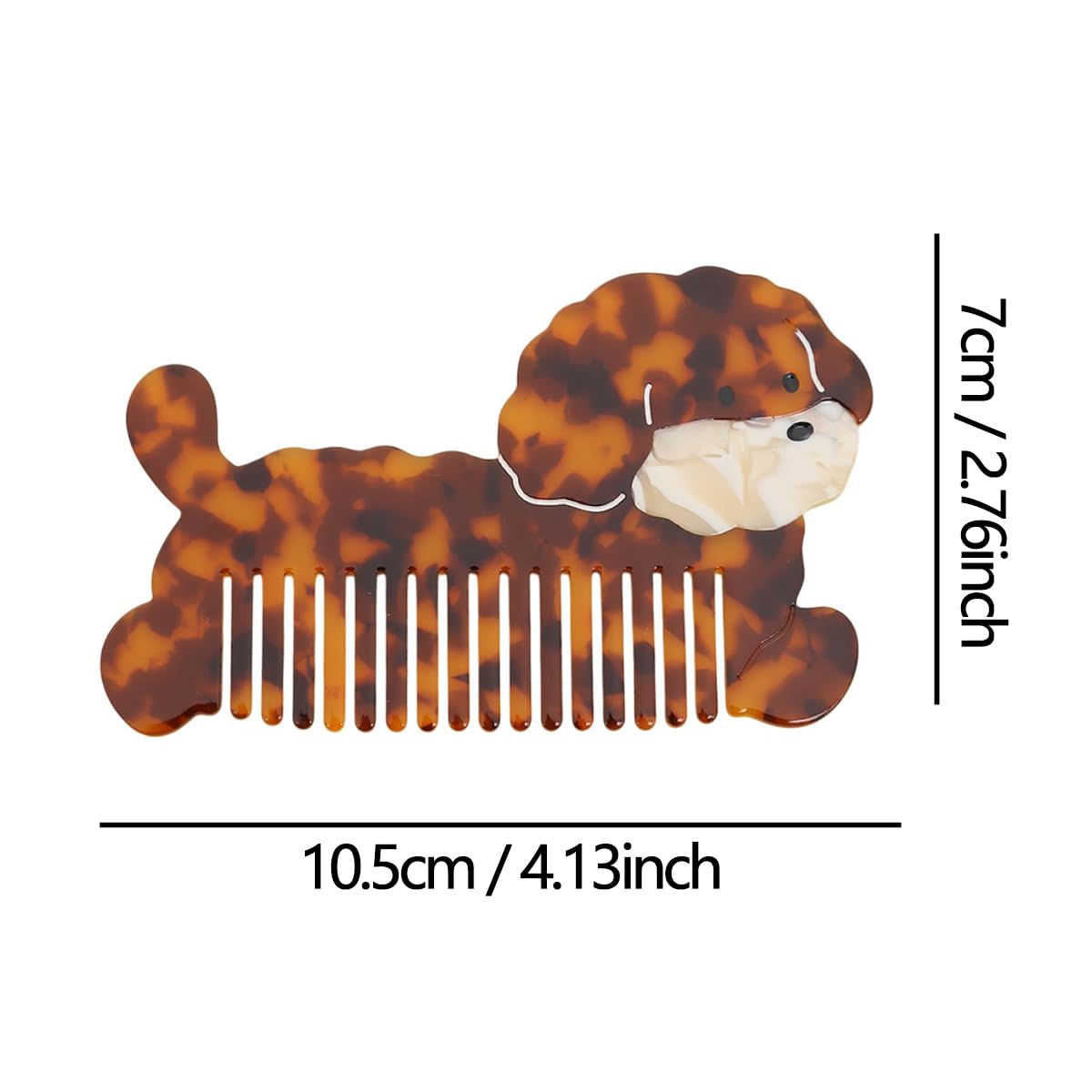 Cute Cap Dog Combs,Acetate Hair Comb for Women,Puppy Shaped Wide Tooth Comb for Curly & Thick Hair