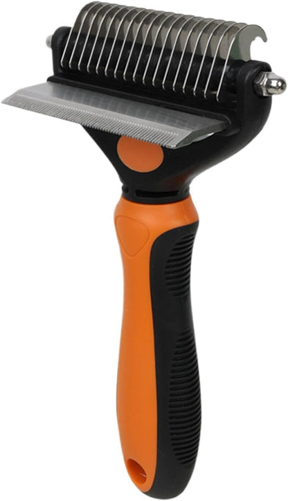 Pet Undercoat Rake, Non-Slip Handle, 17.3x10x4.3cm, Pet Grooming Tool, Dog Dematting Comb, Safety Tips Design, for Thick Coat, Puppy and Kitten Grooming