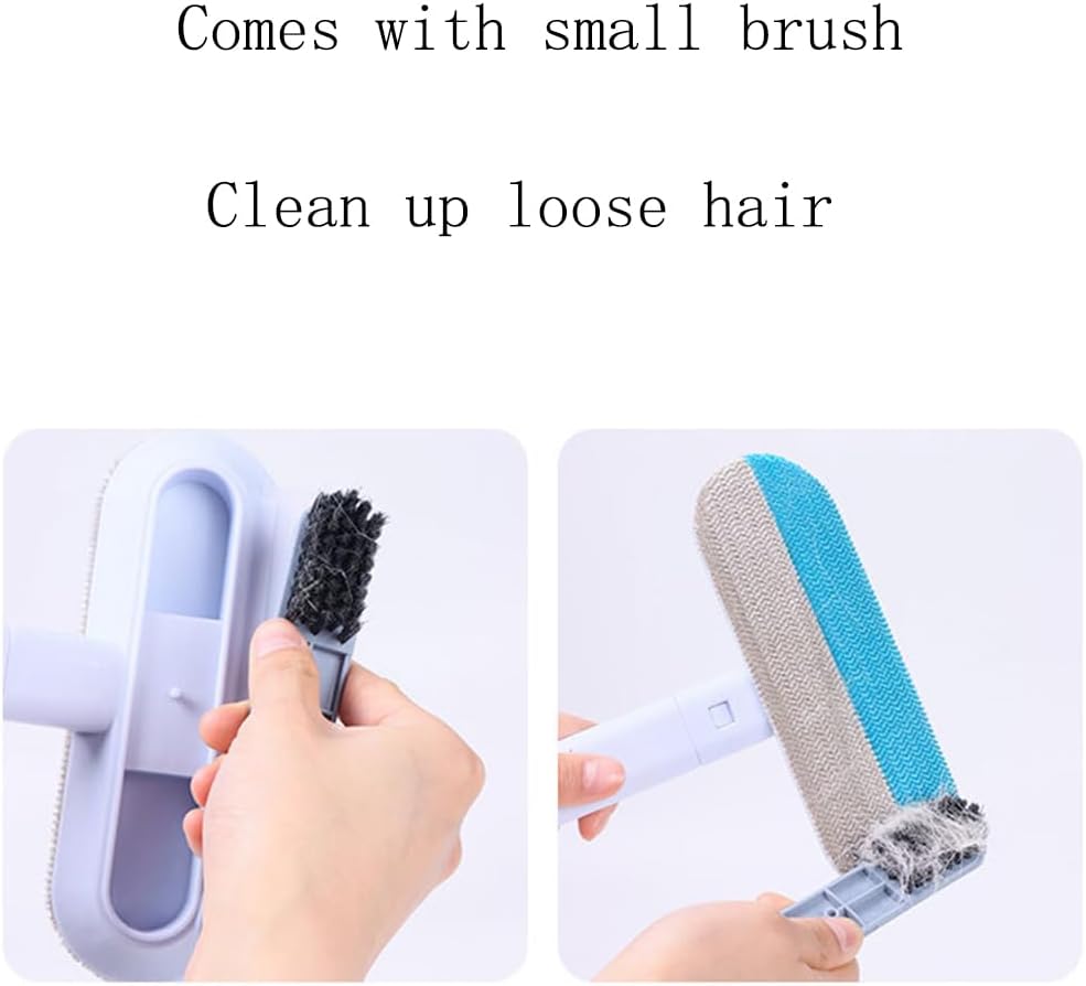 Multi Function Pet Hair Remover Broom Reusable Cat and Dog Hair Remove Brush with Handle for Carpets, Rugs, Couch, Tile Window Screens Easy Clean Tool