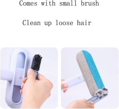 Multi Function Pet Hair Remover Broom Reusable Cat and Dog Hair Remove Brush with Handle for Carpets, Rugs, Couch, Tile Window Screens Easy Clean Tool