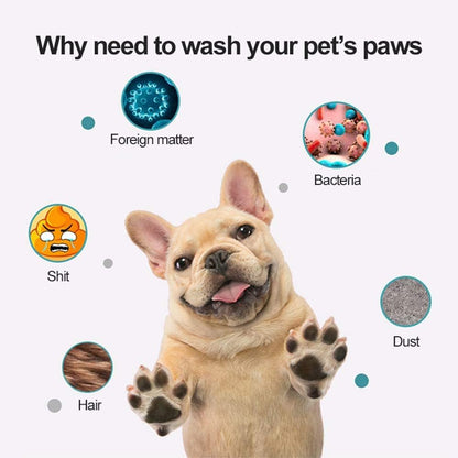 Dog Paw Cleaner, Portable Pet Paw Cleaner,Dog Foot Washer Massager, Comfortable Silicone Pet Cleaning Brush Cup with Towel for Dogs Cats Massage Grooming Dirty Claws (L, Pink)