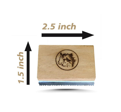 Original Deshedding Grooming Tools for Horse, Cats & Dogs Easy Ergonomic Wooden Handle Professional Brush Grooming Tool, Remove painlessly 95 Percent of Lose Hair Fur & Dirt (5 inch)