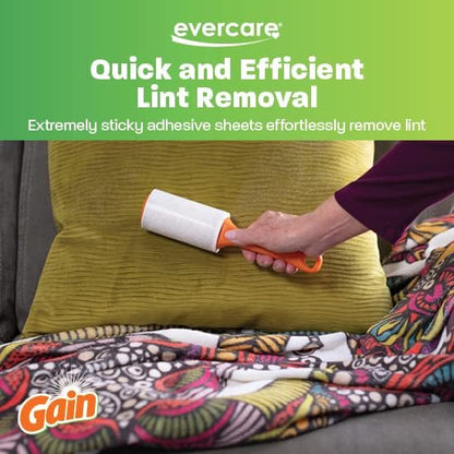 Evercare Gain Scented All-Purpose Lint Roller Brushes with 50 Sheets, Pack of 3 Manual Refillable Lint Rollers with Gain Scent (150 Sheets Total)